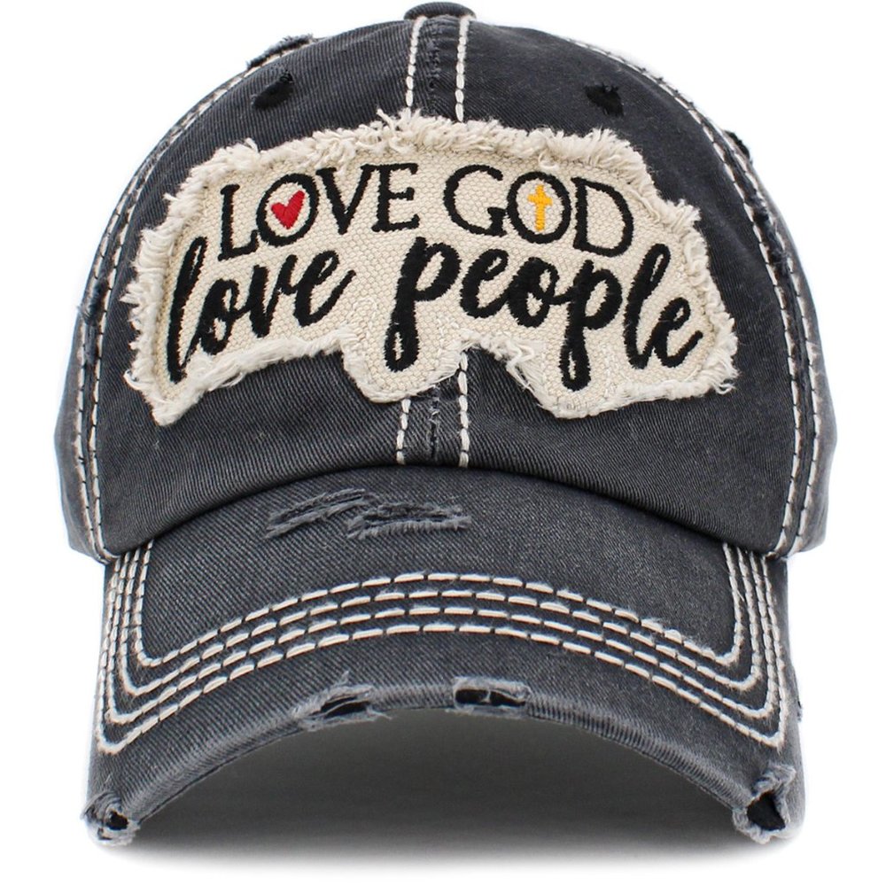 LOVE GOD LOVE PEOPLE WASHED VINTAGE BALLCAP